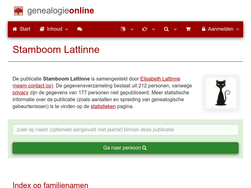 Screenshot van website