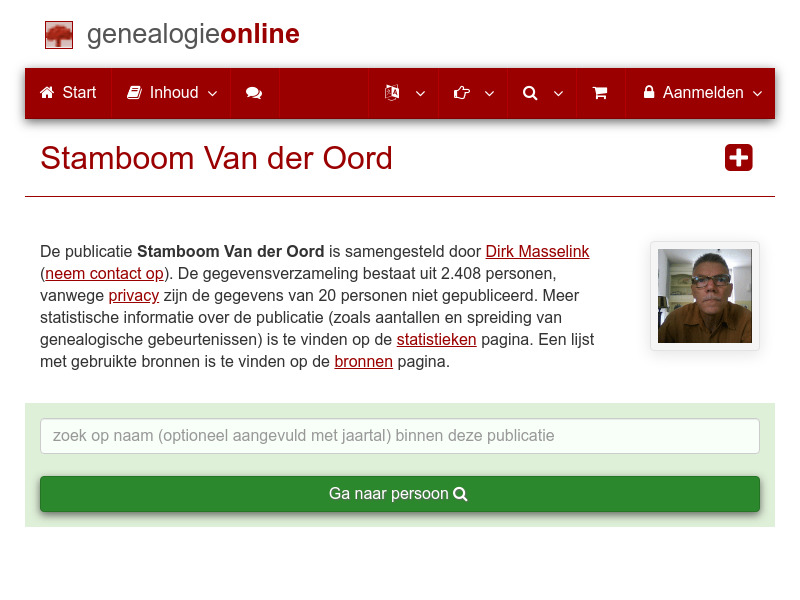 Screenshot van website
