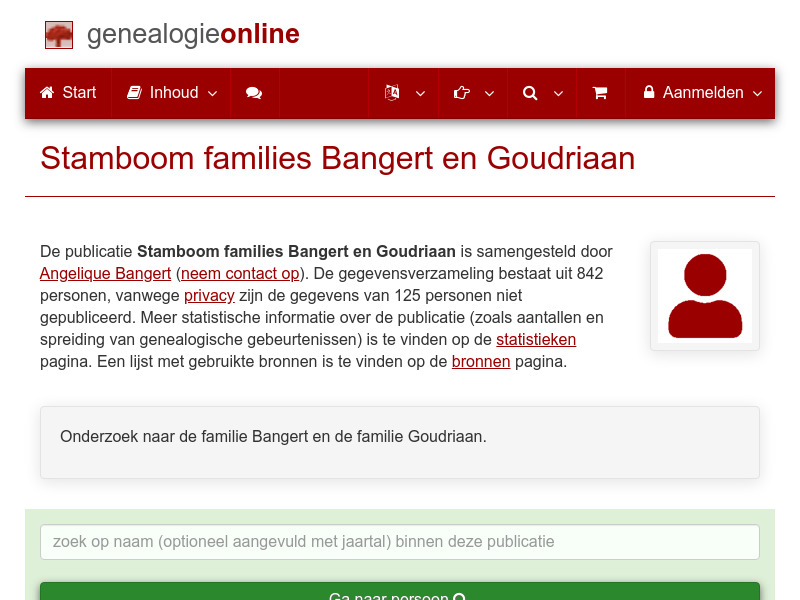 Screenshot van website