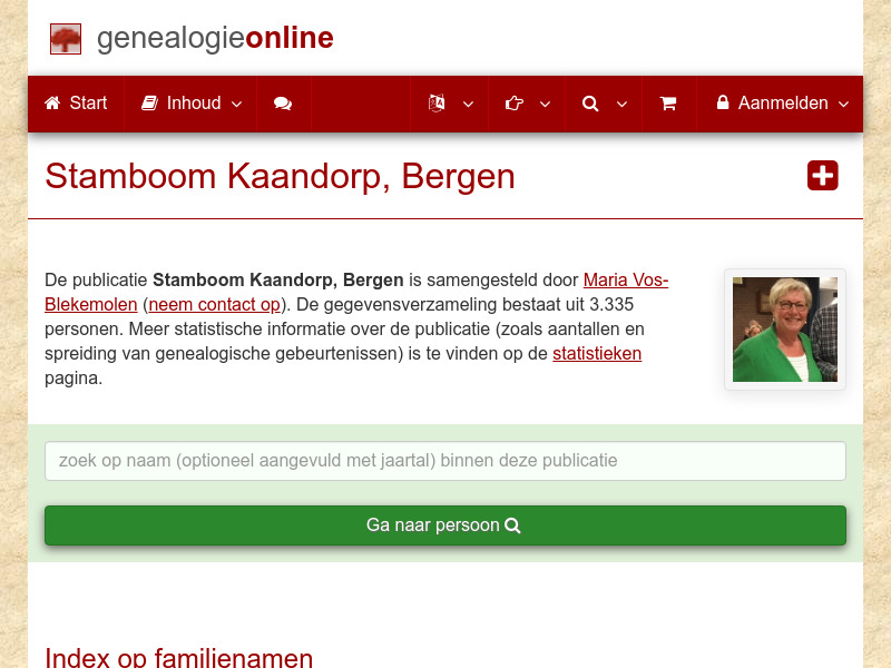 Screenshot van website