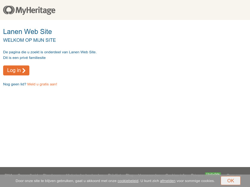 Screenshot van website