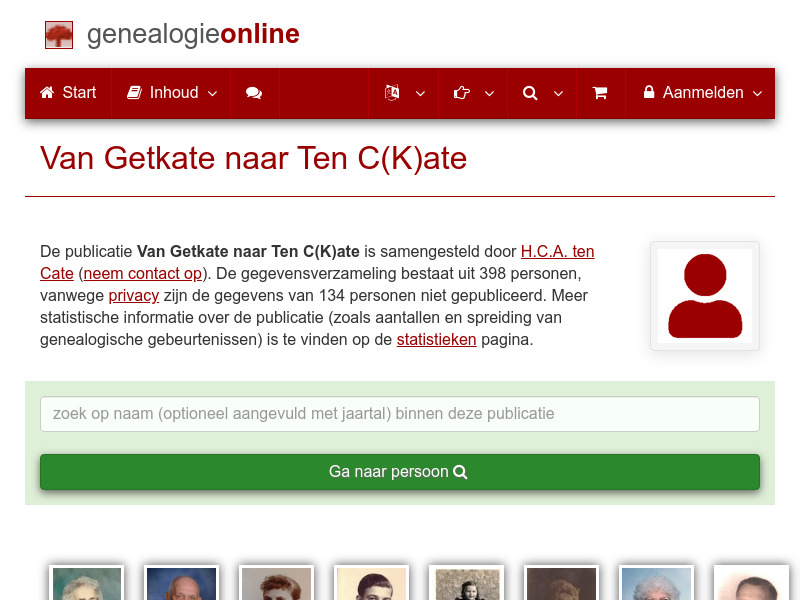 Screenshot van website