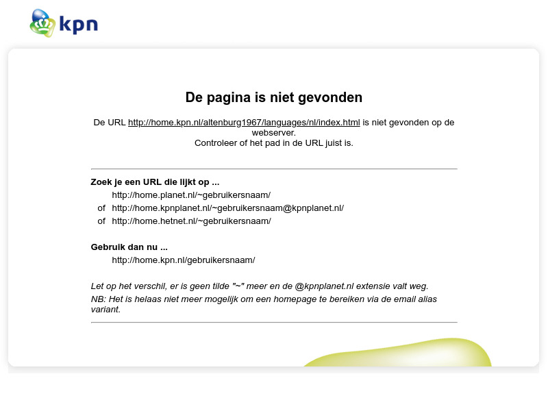 Screenshot van website