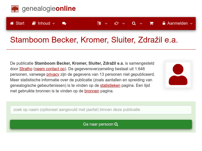 Screenshot van website