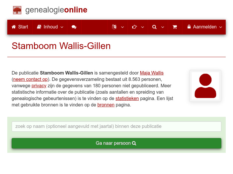 Screenshot van website