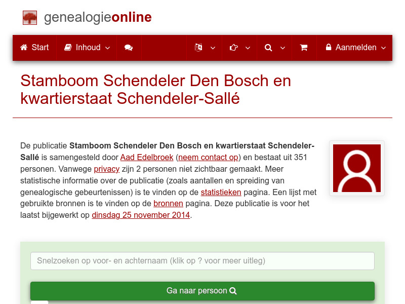 Screenshot van website