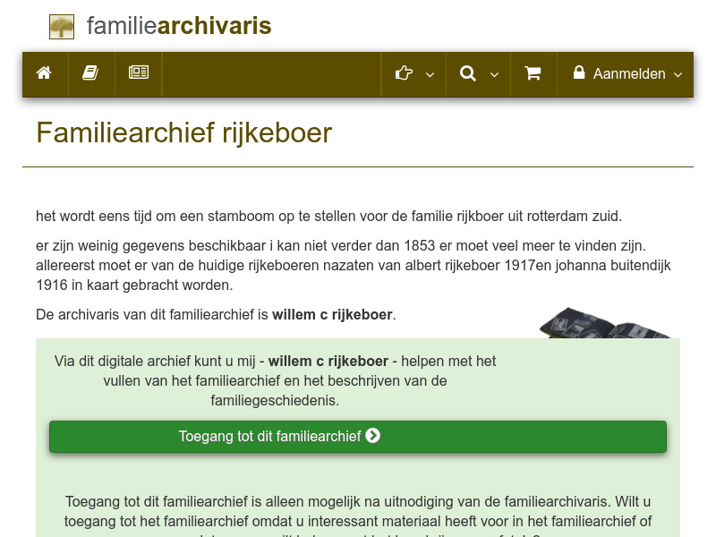 Screenshot van website