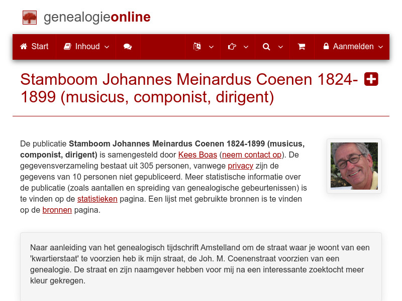 Screenshot van website