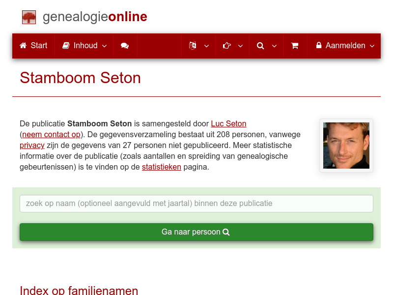 Screenshot van website