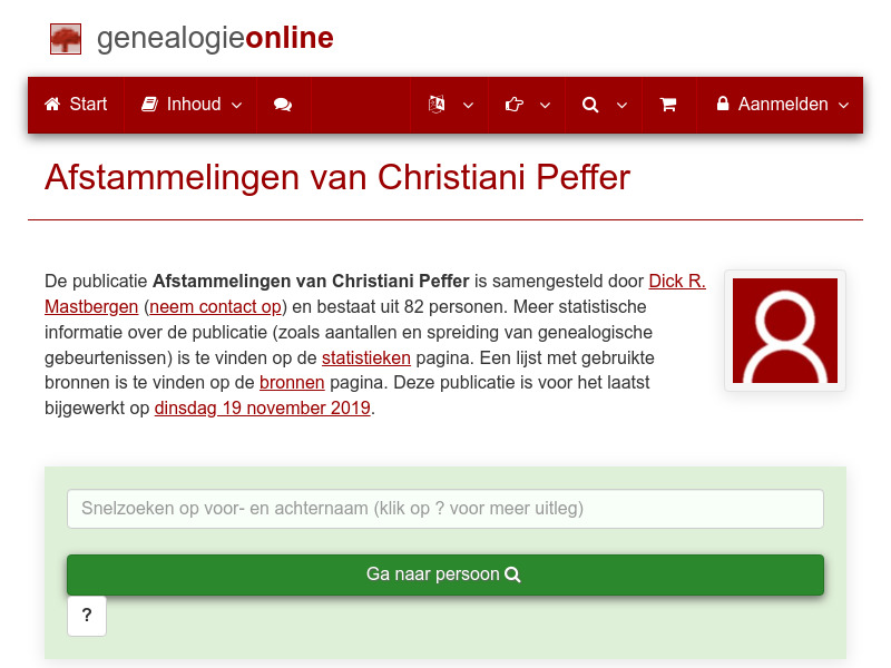 Screenshot van website
