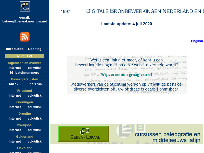 Screenshot van website