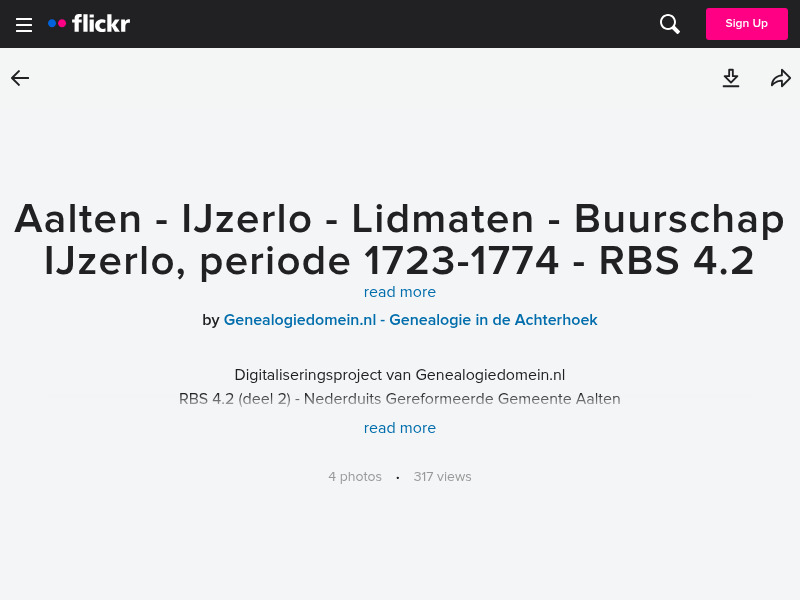 Screenshot van website