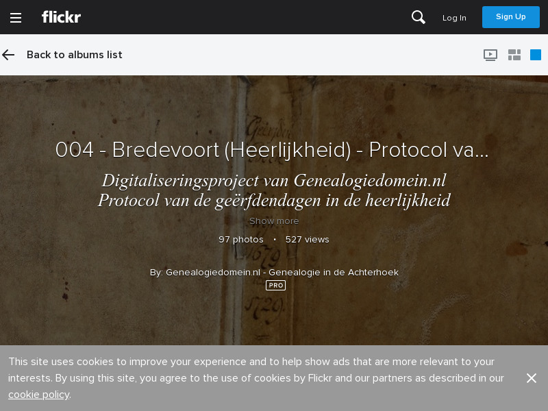 Screenshot van website