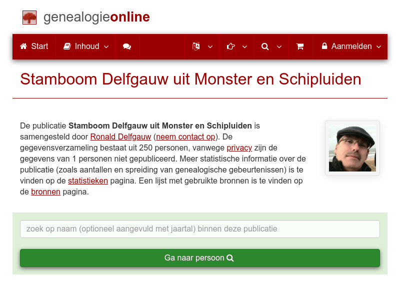Screenshot van website