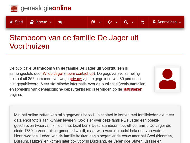 Screenshot van website