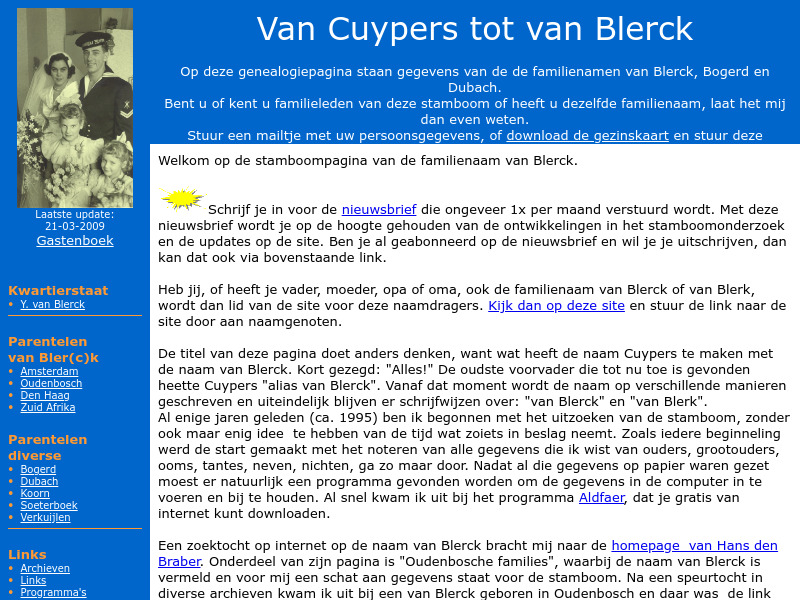 Screenshot van website