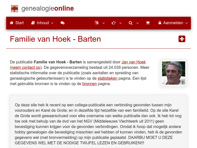 Screenshot van website