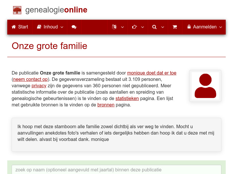 Screenshot van website