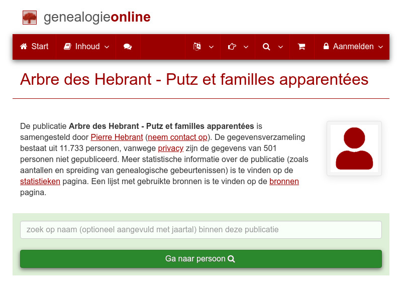 Screenshot van website