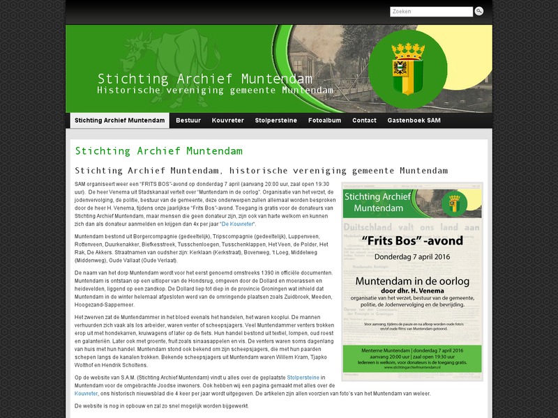 Screenshot van website