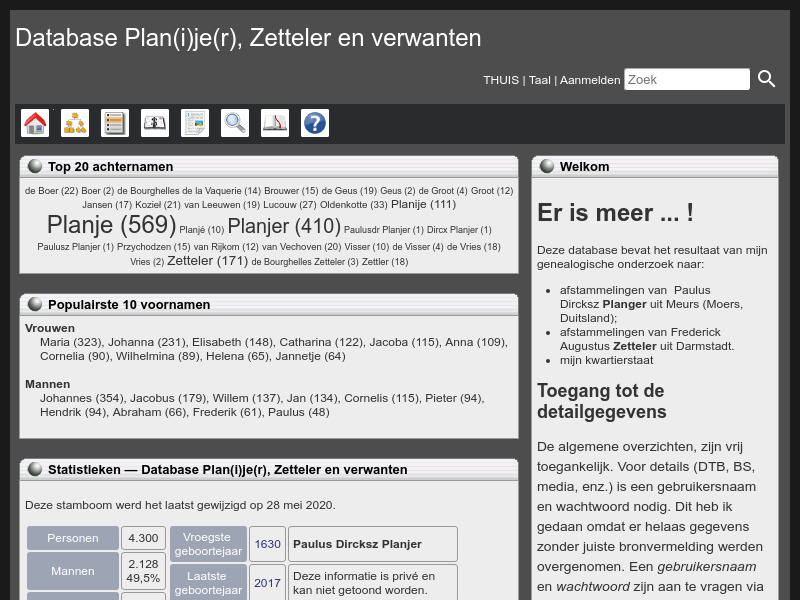 Screenshot van website