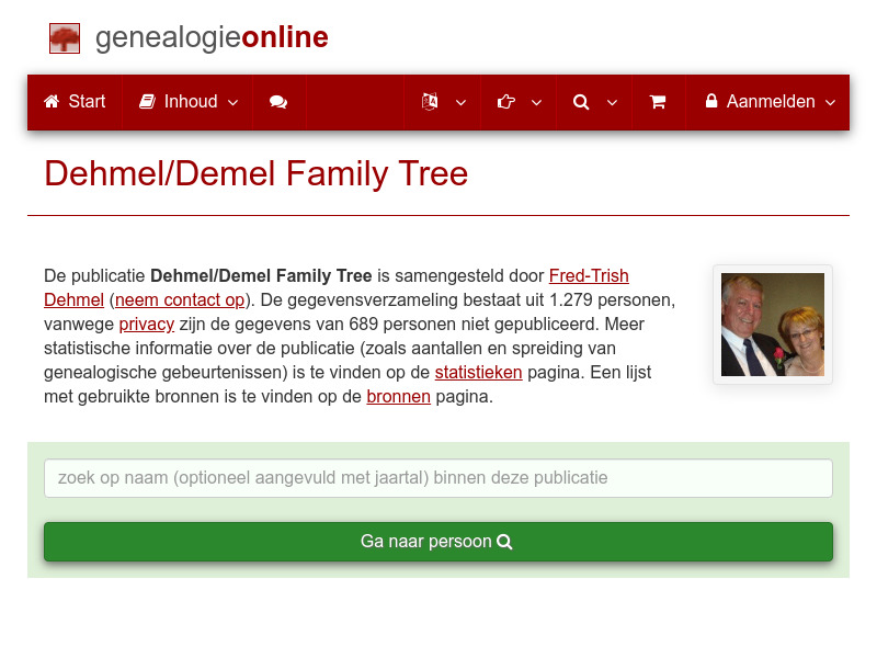 Screenshot van website