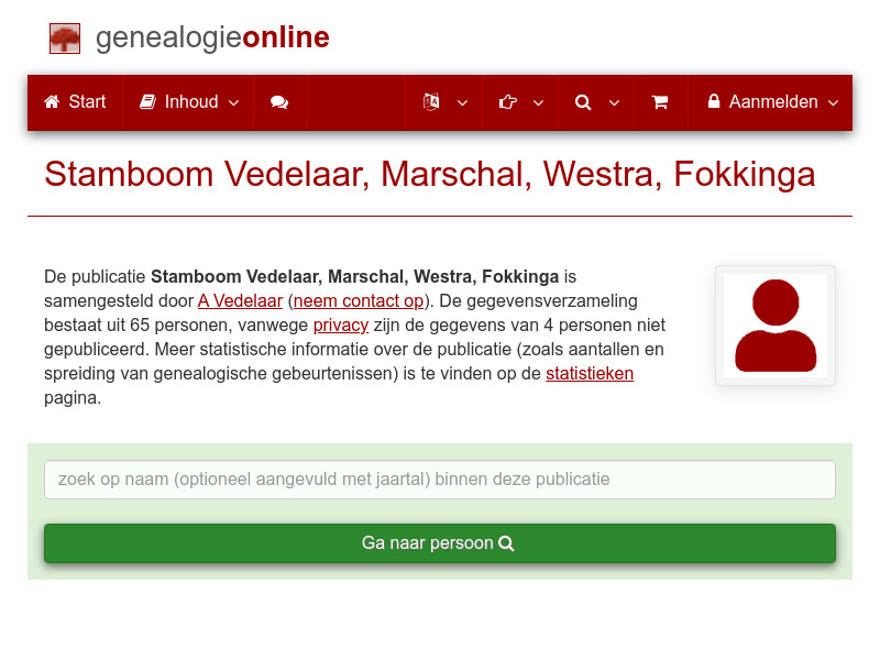 Screenshot van website