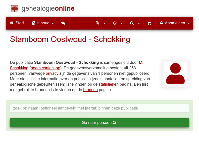 Screenshot van website