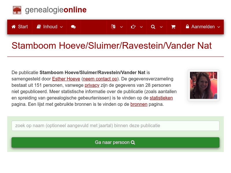 Screenshot van website