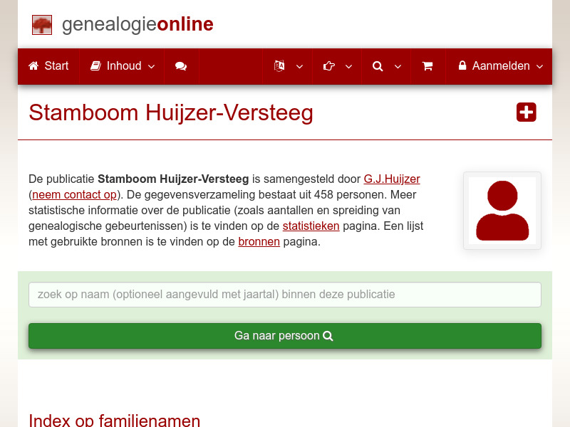 Screenshot van website