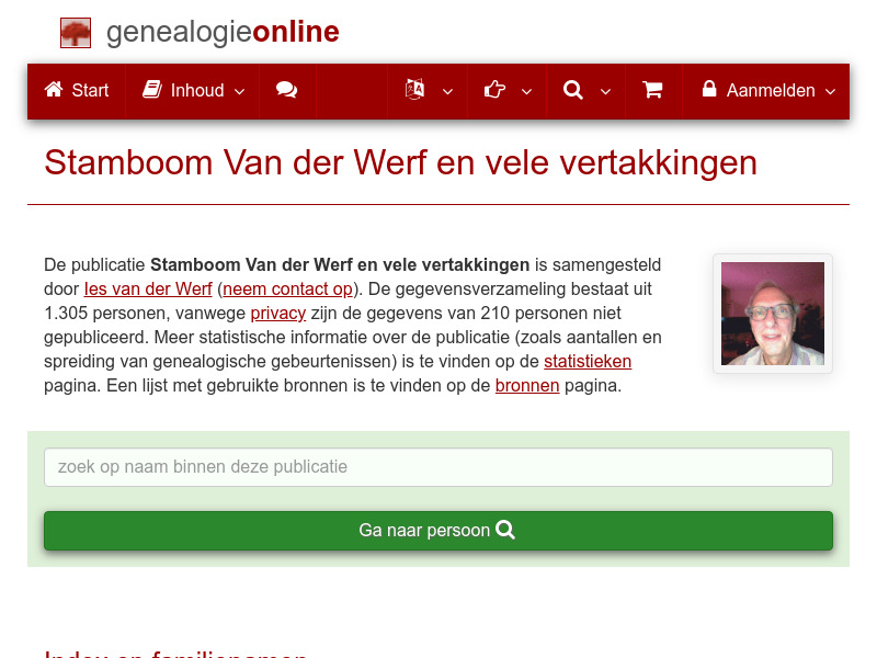 Screenshot van website