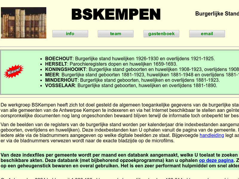 Screenshot van website