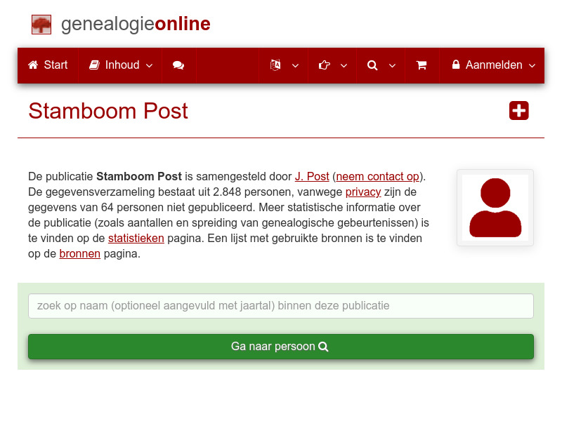 Screenshot van website