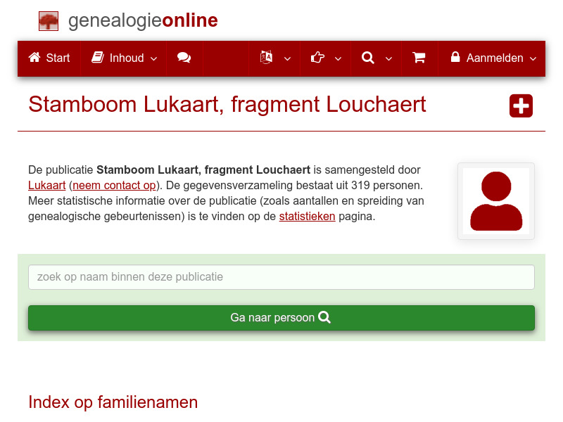 Screenshot van website