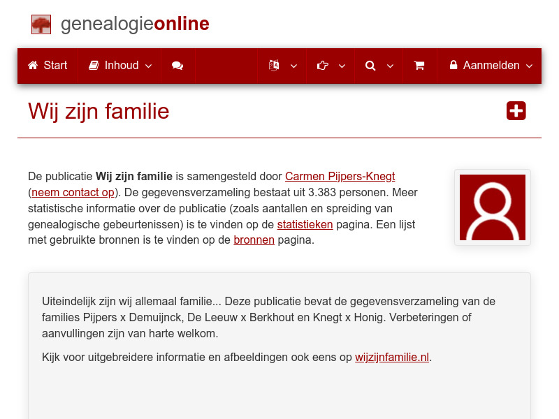 Screenshot van website