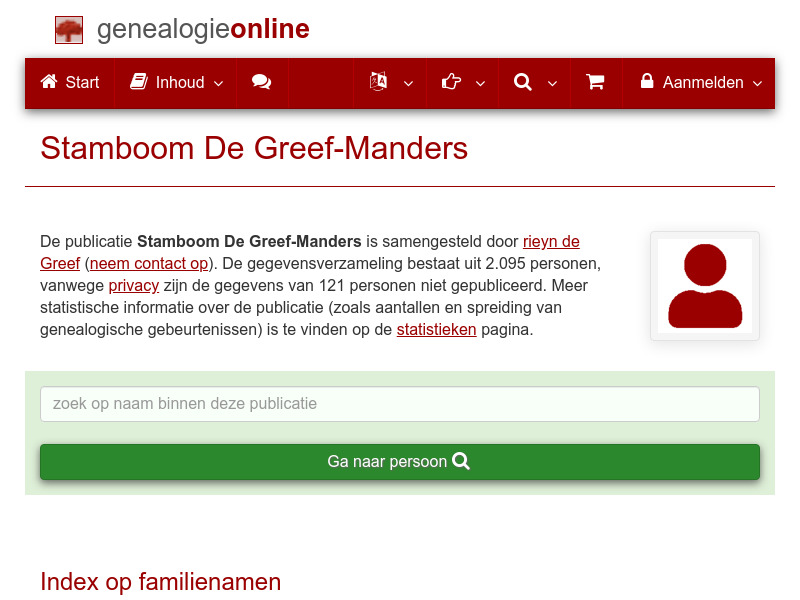 Screenshot van website
