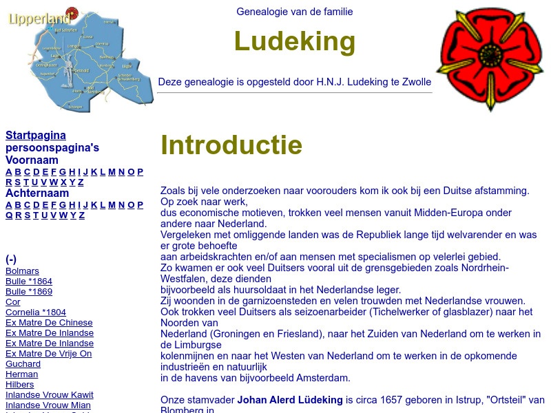 Screenshot van website