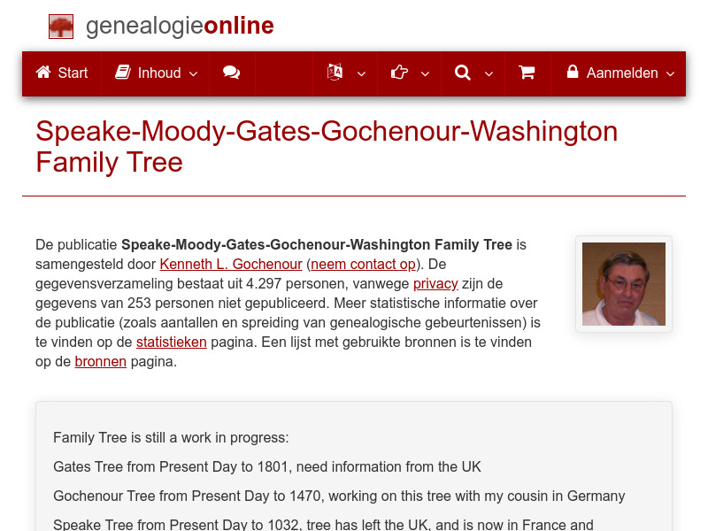 Screenshot van website