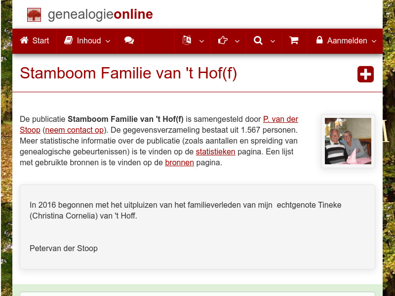 Screenshot van website