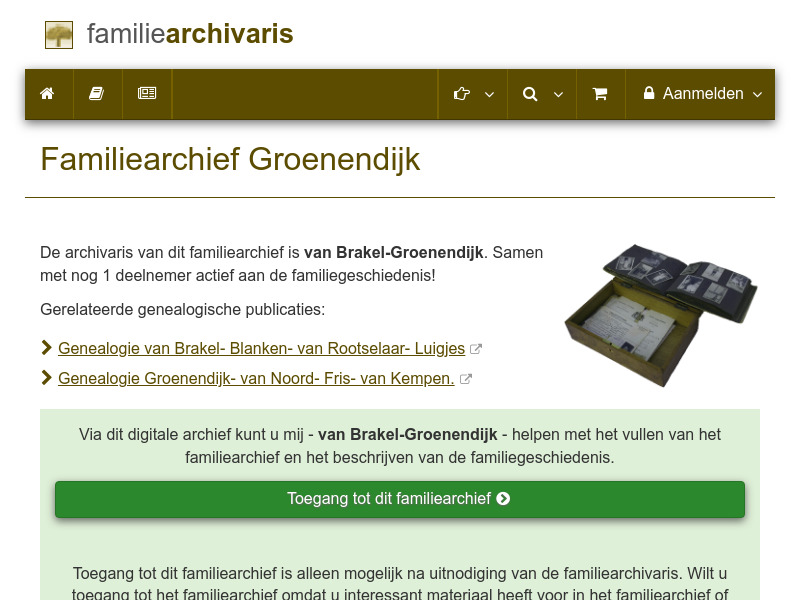 Screenshot van website