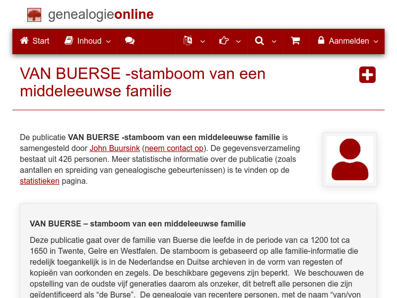 Screenshot van website