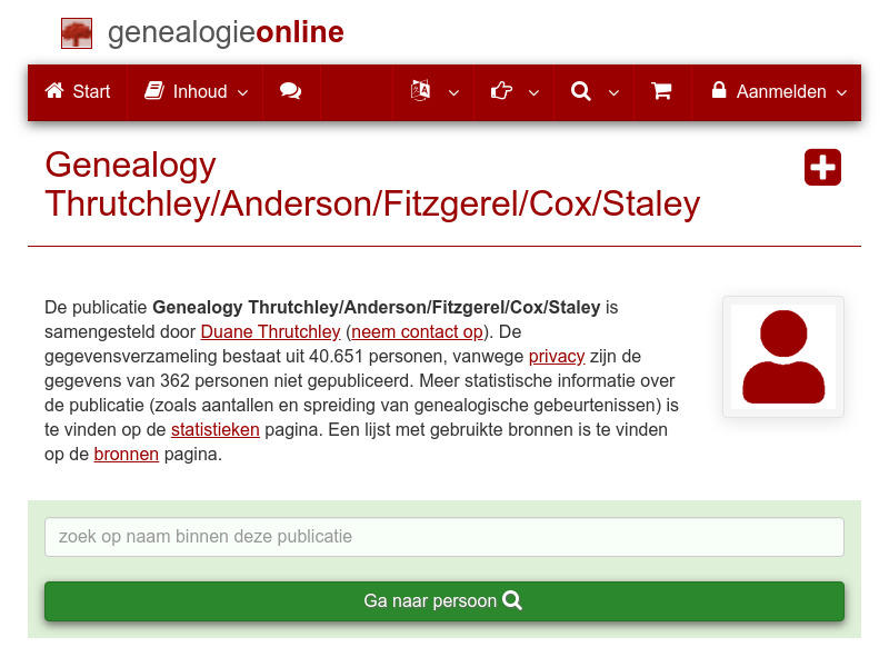 Screenshot van website