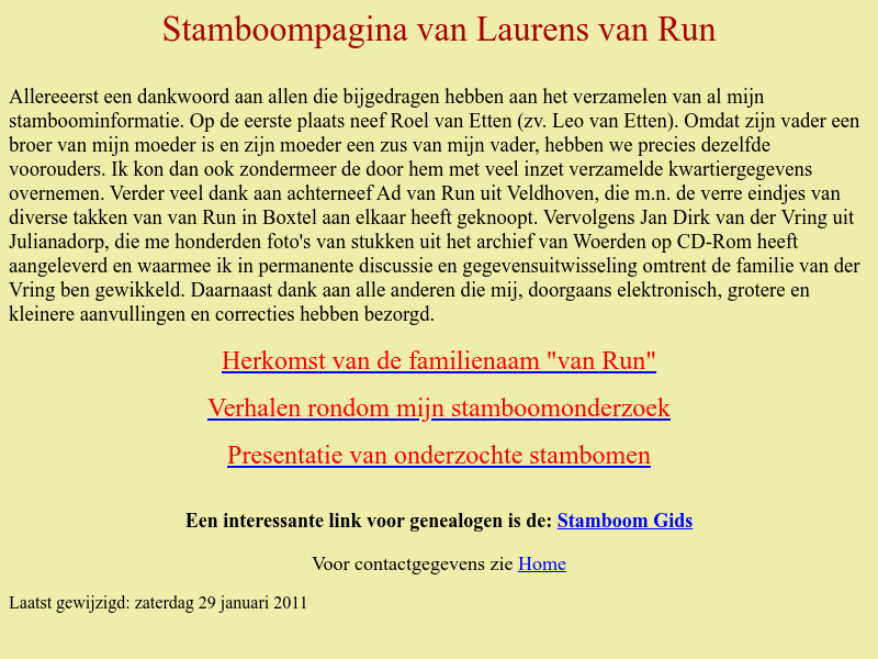 Screenshot van website
