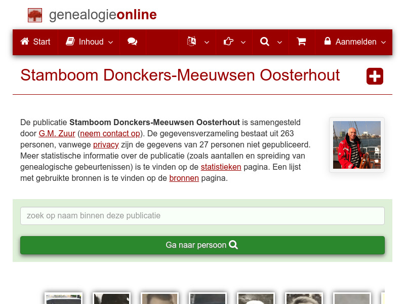 Screenshot van website