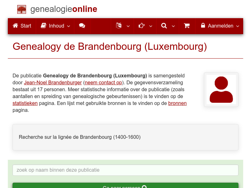 Screenshot van website