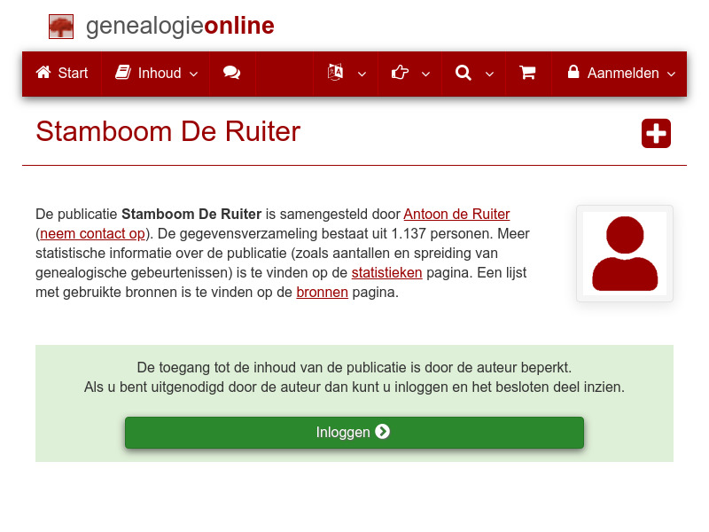 Screenshot van website