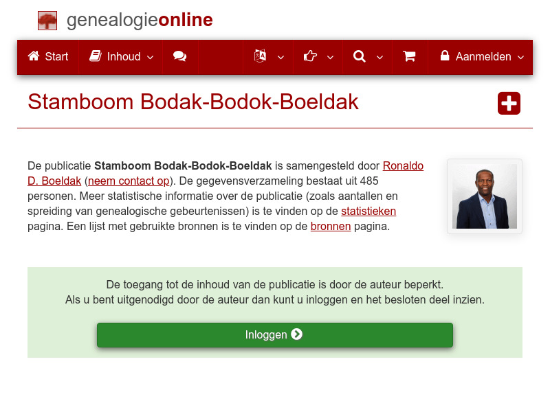 Screenshot van website