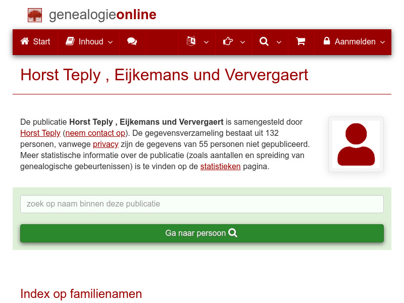 Screenshot van website