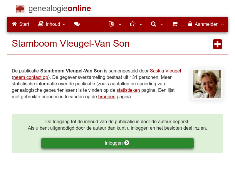 Screenshot van website