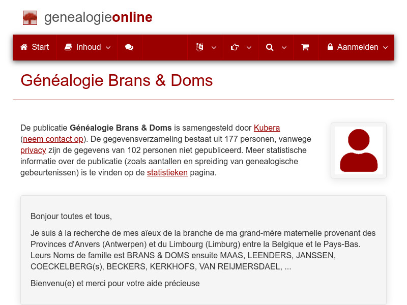 Screenshot van website